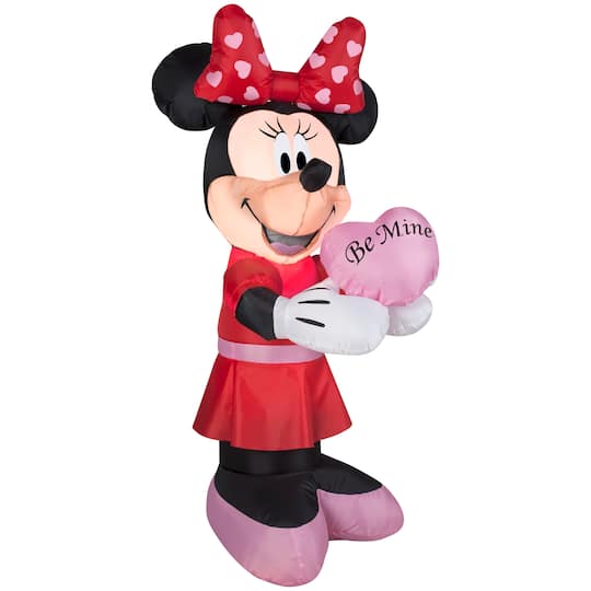 3.5ft. Airblown&#xAE; Inflatable Valentine&#x27;s Day Minnie Holding Heart